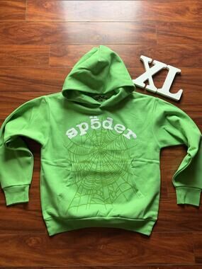 Sp5der Green Web Hoodie Size XL